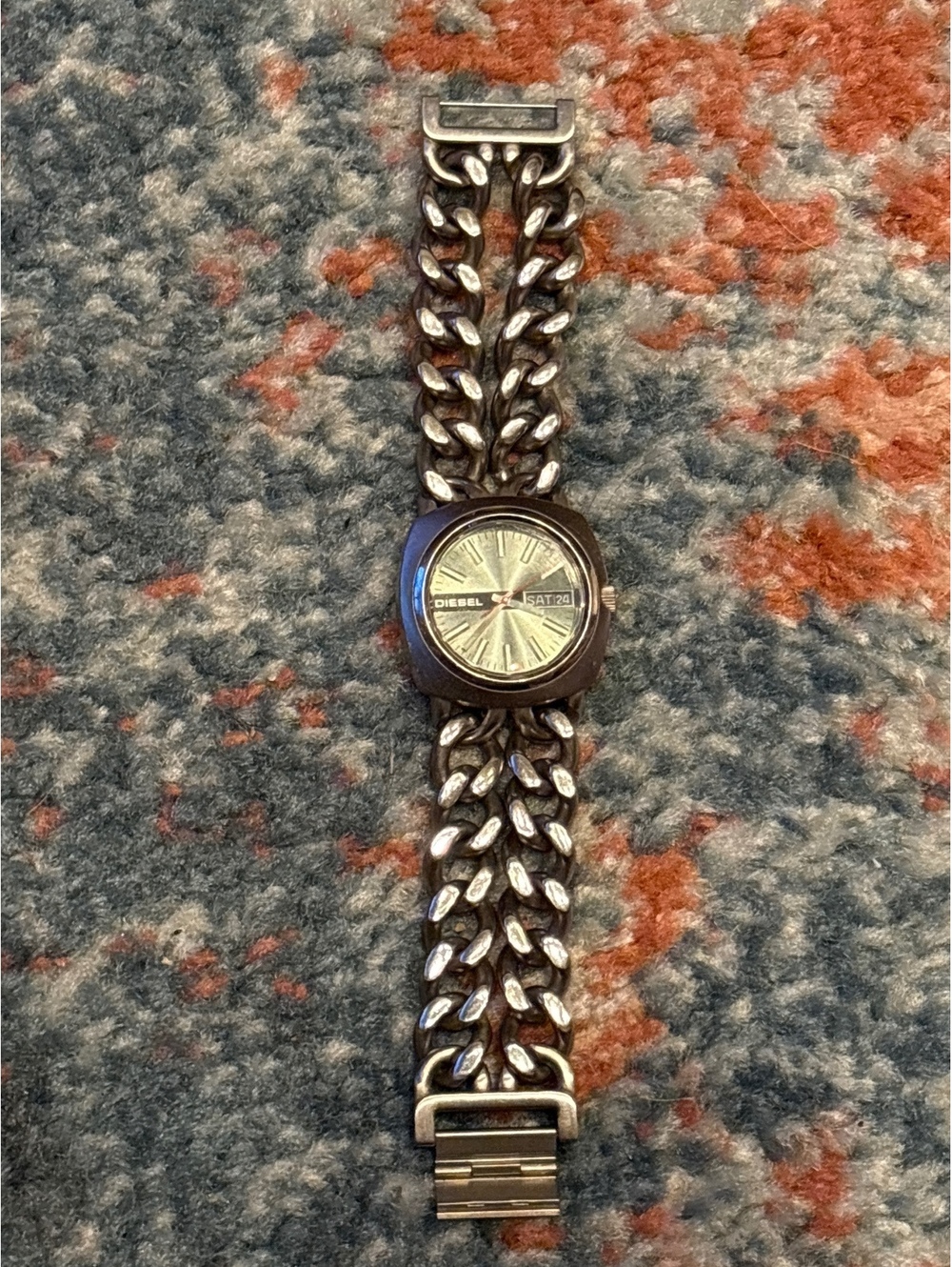 Vintage Diesel DZ-2091 Dual Chain Quartz Watch Japan